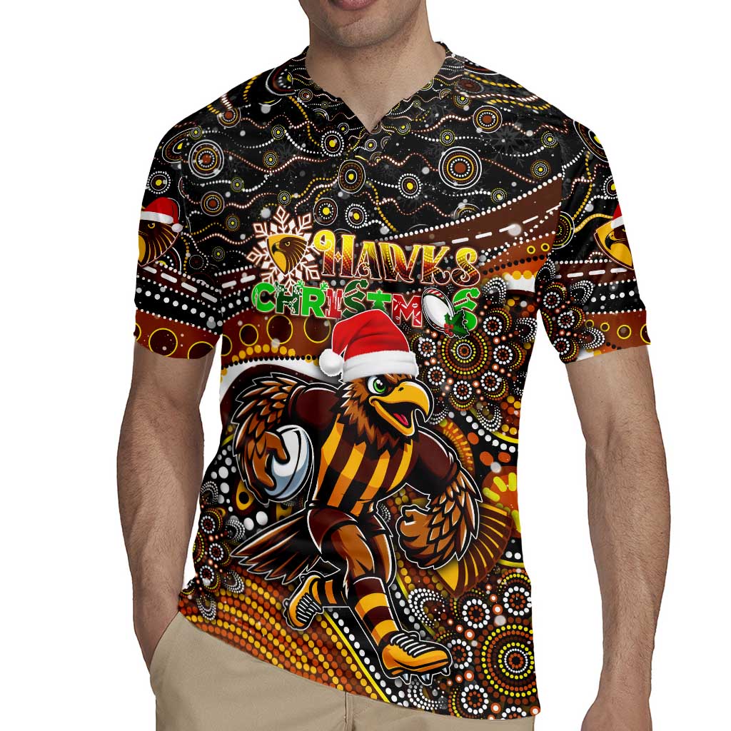 Merry Christmas AFL Hawks Rugby Jersey Aboriginal Santa Football Mascot