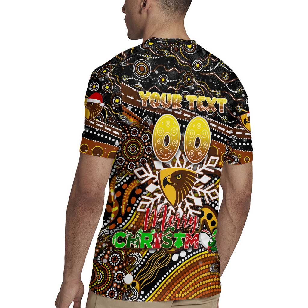 Merry Christmas AFL Hawks Rugby Jersey Aboriginal Santa Football Mascot