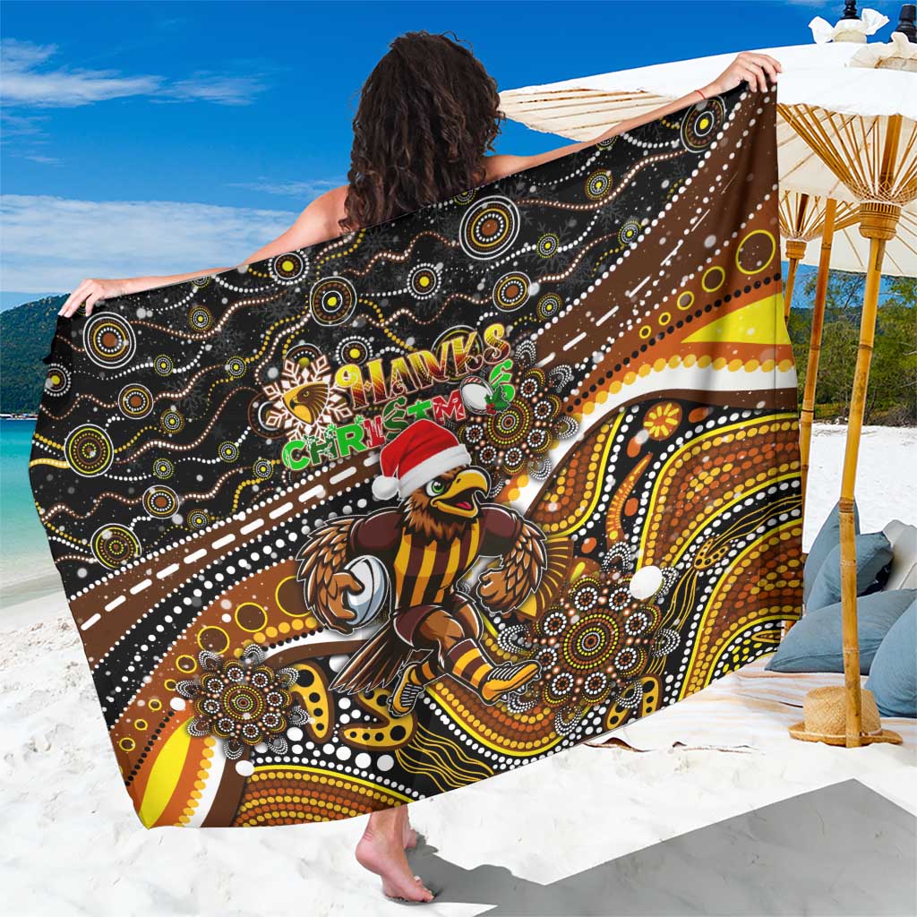 Merry Christmas AFL Hawks Sarong Aboriginal Santa Football Mascot