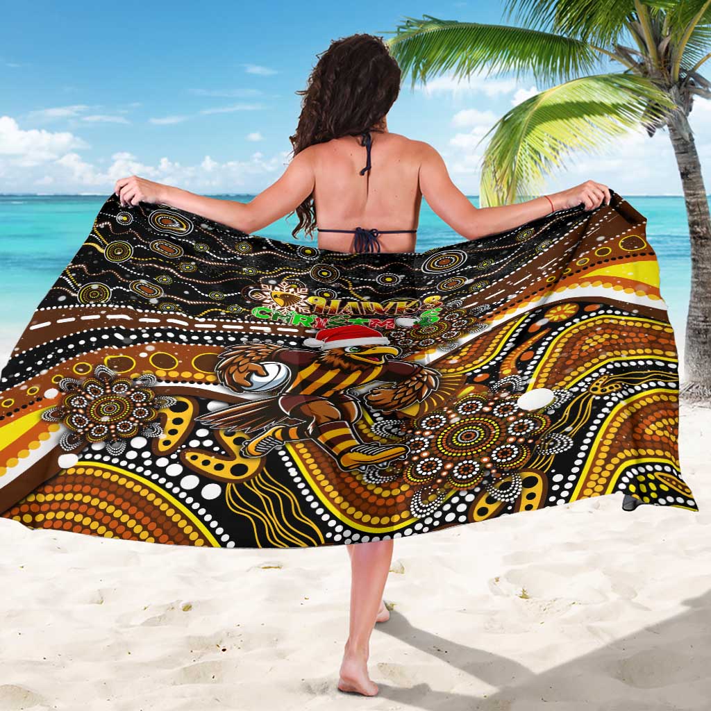 Merry Christmas AFL Hawks Sarong Aboriginal Santa Football Mascot