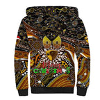 Merry Christmas AFL Hawks Sherpa Hoodie Aboriginal Santa Football Mascot