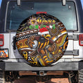 Merry Christmas AFL Hawks Spare Tire Cover Aboriginal Santa Football Mascot