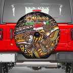 Merry Christmas AFL Hawks Spare Tire Cover Aboriginal Santa Football Mascot