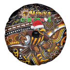 Merry Christmas AFL Hawks Spare Tire Cover Aboriginal Santa Football Mascot