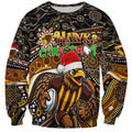 Merry Christmas AFL Hawks Sweatshirt Aboriginal Santa Football Mascot
