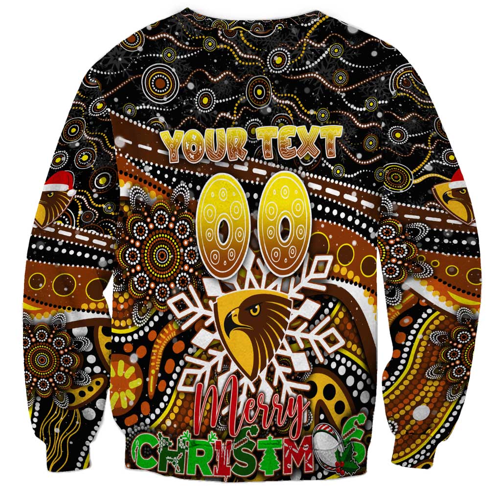 Merry Christmas AFL Hawks Sweatshirt Aboriginal Santa Football Mascot