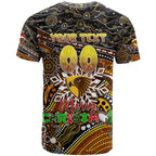 Merry Christmas AFL Hawks T Shirt Aboriginal Santa Football Mascot