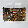 Merry Christmas AFL Hawks Tablecloth Aboriginal Santa Football Mascot