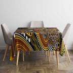 Merry Christmas AFL Hawks Tablecloth Aboriginal Santa Football Mascot
