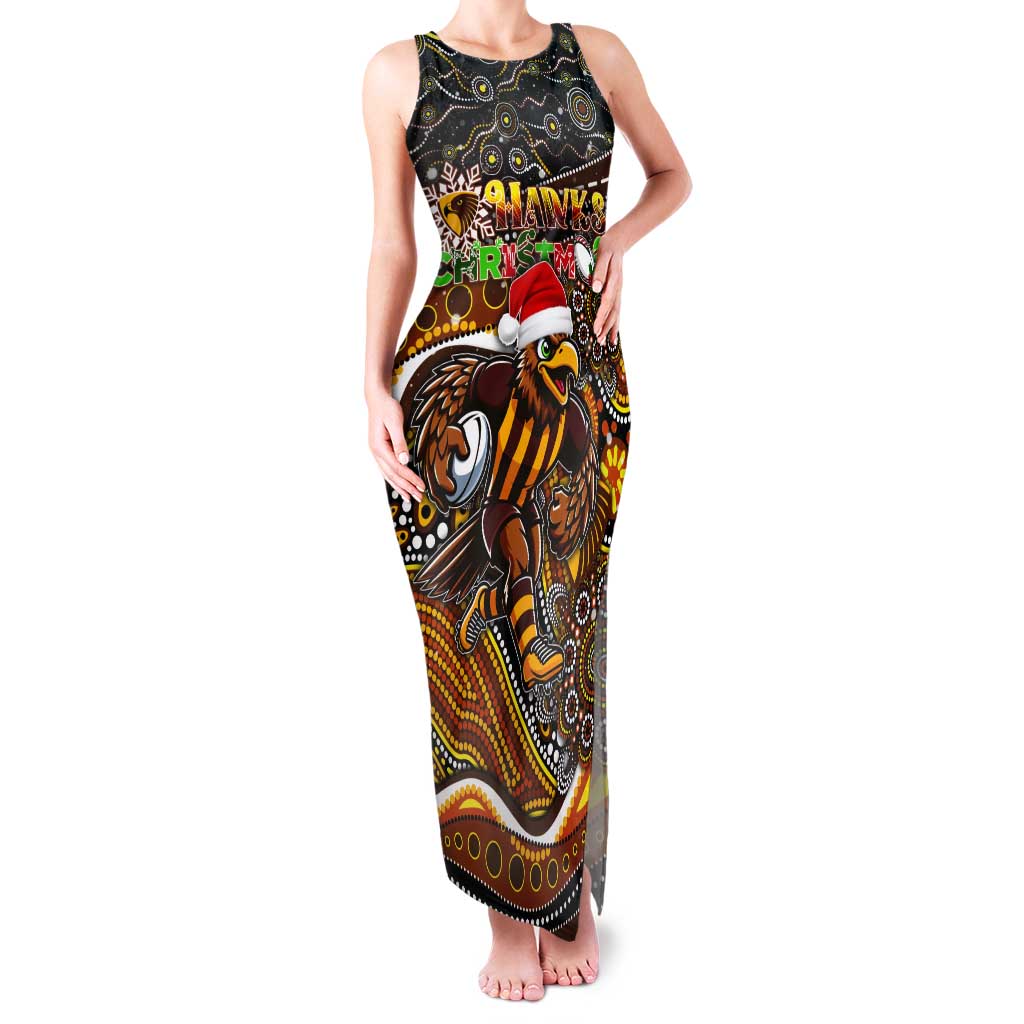 Merry Christmas AFL Hawks Tank Maxi Dress Aboriginal Santa Football Mascot