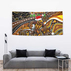 Merry Christmas AFL Hawks Tapestry Aboriginal Santa Football Mascot