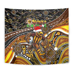 Merry Christmas AFL Hawks Tapestry Aboriginal Santa Football Mascot