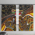 Merry Christmas AFL Hawks Window Curtain Aboriginal Santa Football Mascot