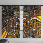 Merry Christmas AFL Hawks Window Curtain Aboriginal Santa Football Mascot
