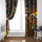 Merry Christmas AFL Hawks Window Curtain Aboriginal Santa Football Mascot