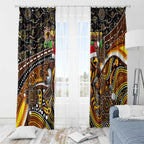Merry Christmas AFL Hawks Window Curtain Aboriginal Santa Football Mascot