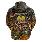 Merry Christmas AFL Hawks Zip Hoodie Aboriginal Santa Football Mascot