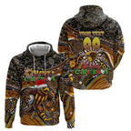 Merry Christmas AFL Hawks Zip Hoodie Aboriginal Santa Football Mascot