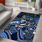 Merry Christmas AFL Cats Area Rug Aboriginal Santa Football Mascot