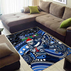 Merry Christmas AFL Cats Area Rug Aboriginal Santa Football Mascot