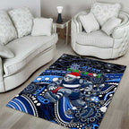Merry Christmas AFL Cats Area Rug Aboriginal Santa Football Mascot