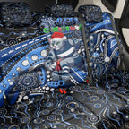 Merry Christmas AFL Cats Back Car Seat Cover Aboriginal Santa Football Mascot