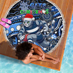 Merry Christmas AFL Cats Beach Blanket Aboriginal Santa Football Mascot