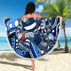 Merry Christmas AFL Cats Beach Blanket Aboriginal Santa Football Mascot