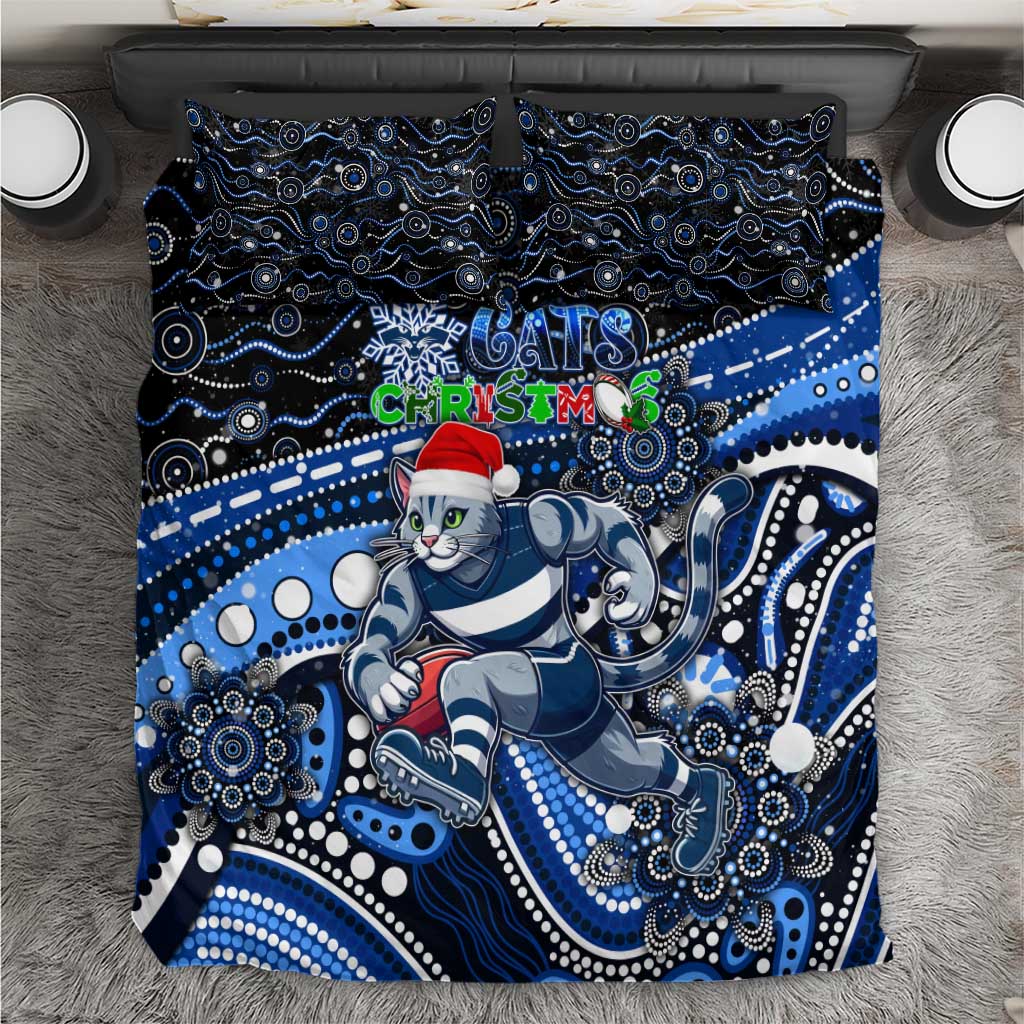 Merry Christmas AFL Cats Bedding Set Aboriginal Santa Football Mascot
