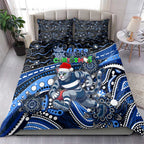 Merry Christmas AFL Cats Bedding Set Aboriginal Santa Football Mascot