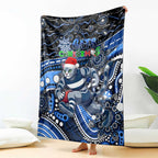 Merry Christmas AFL Cats Blanket Aboriginal Santa Football Mascot