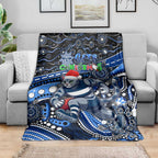 Merry Christmas AFL Cats Blanket Aboriginal Santa Football Mascot