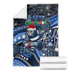 Merry Christmas AFL Cats Blanket Aboriginal Santa Football Mascot