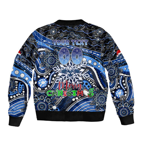 Merry Christmas AFL Cats Bomber Jacket Aboriginal Santa Football Mascot