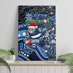 Merry Christmas AFL Cats Canvas Wall Art Aboriginal Santa Football Mascot