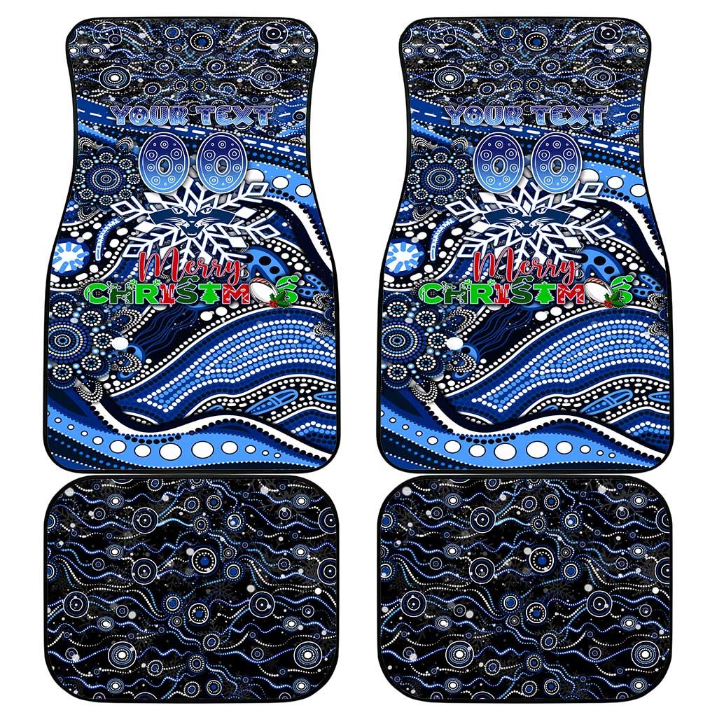 Merry Christmas AFL Cats Car Mats Aboriginal Santa Football Mascot