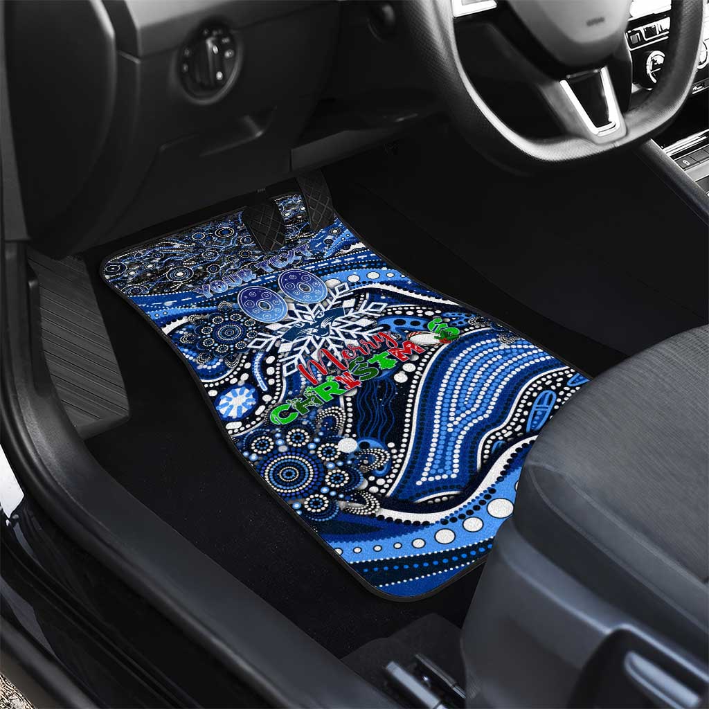Merry Christmas AFL Cats Car Mats Aboriginal Santa Football Mascot
