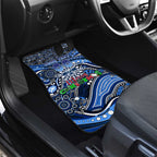 Merry Christmas AFL Cats Car Mats Aboriginal Santa Football Mascot