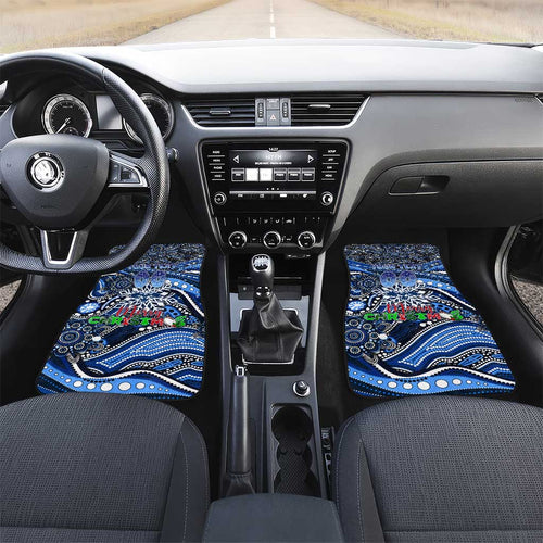 Merry Christmas AFL Cats Car Mats Aboriginal Santa Football Mascot