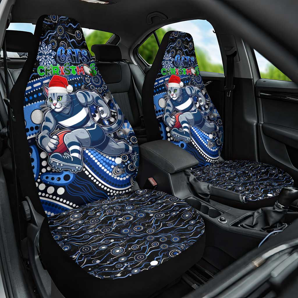 Merry Christmas AFL Cats Car Seat Cover Aboriginal Santa Football Mascot