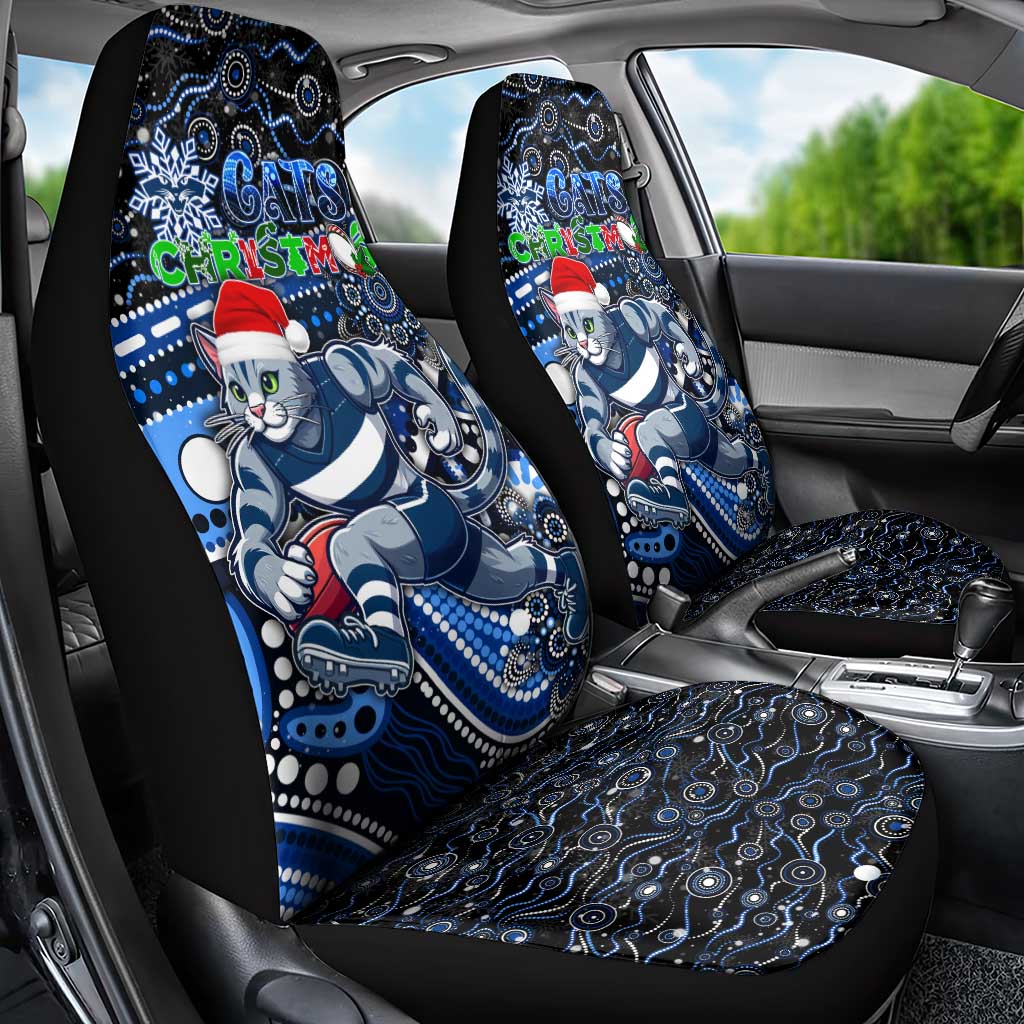 Merry Christmas AFL Cats Car Seat Cover Aboriginal Santa Football Mascot