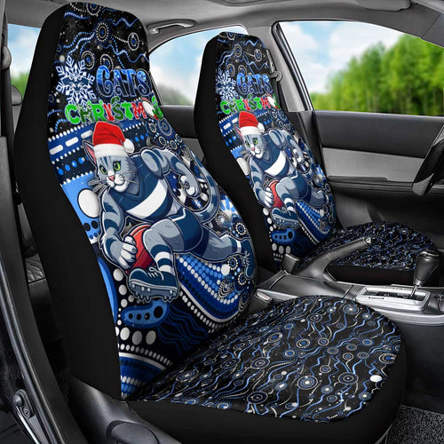 Merry Christmas AFL Cats Car Seat Cover Aboriginal Santa Football Mascot