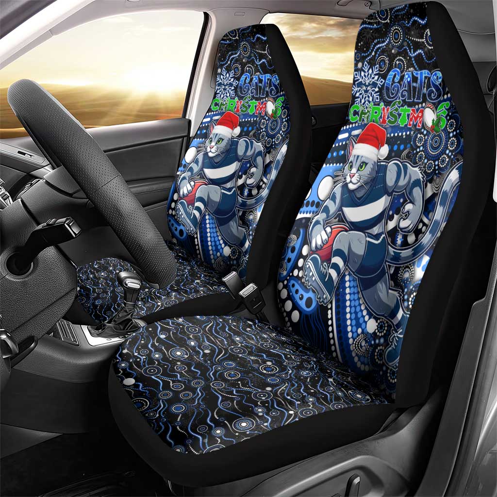 Merry Christmas AFL Cats Car Seat Cover Aboriginal Santa Football Mascot
