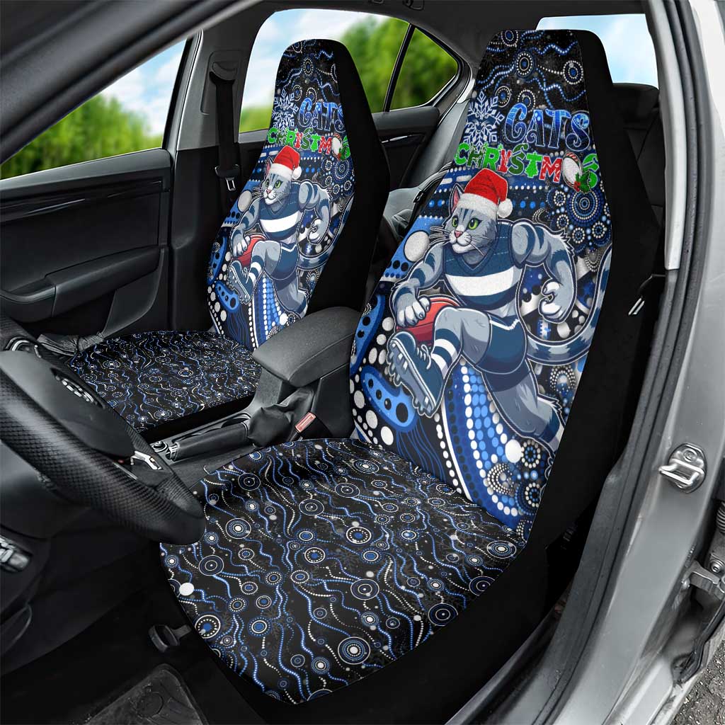 Merry Christmas AFL Cats Car Seat Cover Aboriginal Santa Football Mascot