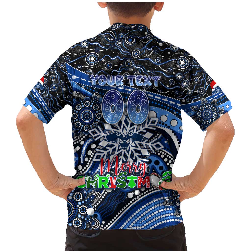 Merry Christmas AFL Cats Family Matching Mermaid Dress and Hawaiian Shirt Aboriginal Santa Football Mascot
