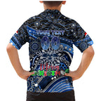 Merry Christmas AFL Cats Family Matching Mermaid Dress and Hawaiian Shirt Aboriginal Santa Football Mascot