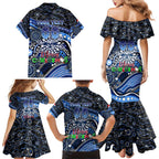 Merry Christmas AFL Cats Family Matching Mermaid Dress and Hawaiian Shirt Aboriginal Santa Football Mascot