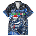 Merry Christmas AFL Cats Family Matching Mermaid Dress and Hawaiian Shirt Aboriginal Santa Football Mascot