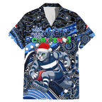 Merry Christmas AFL Cats Family Matching Mermaid Dress and Hawaiian Shirt Aboriginal Santa Football Mascot