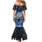 Merry Christmas AFL Cats Family Matching Mermaid Dress and Hawaiian Shirt Aboriginal Santa Football Mascot